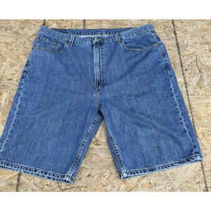 VTG Y2K Levi’s 505 Denim Jean Shorts Men’s 40 X 10 Mexico Black Batwing Tag